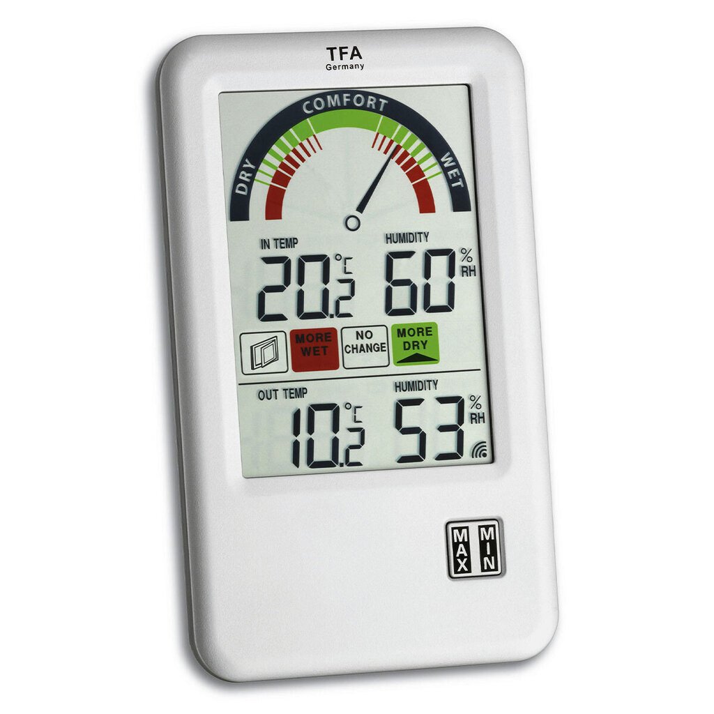 Juhtmeta termohügromeeter koos ventilatsioonisoovitusega BEL-AIR TFA 30.3045.IT hind ja info | Ilmajaamad, termomeetrid | kaup24.ee