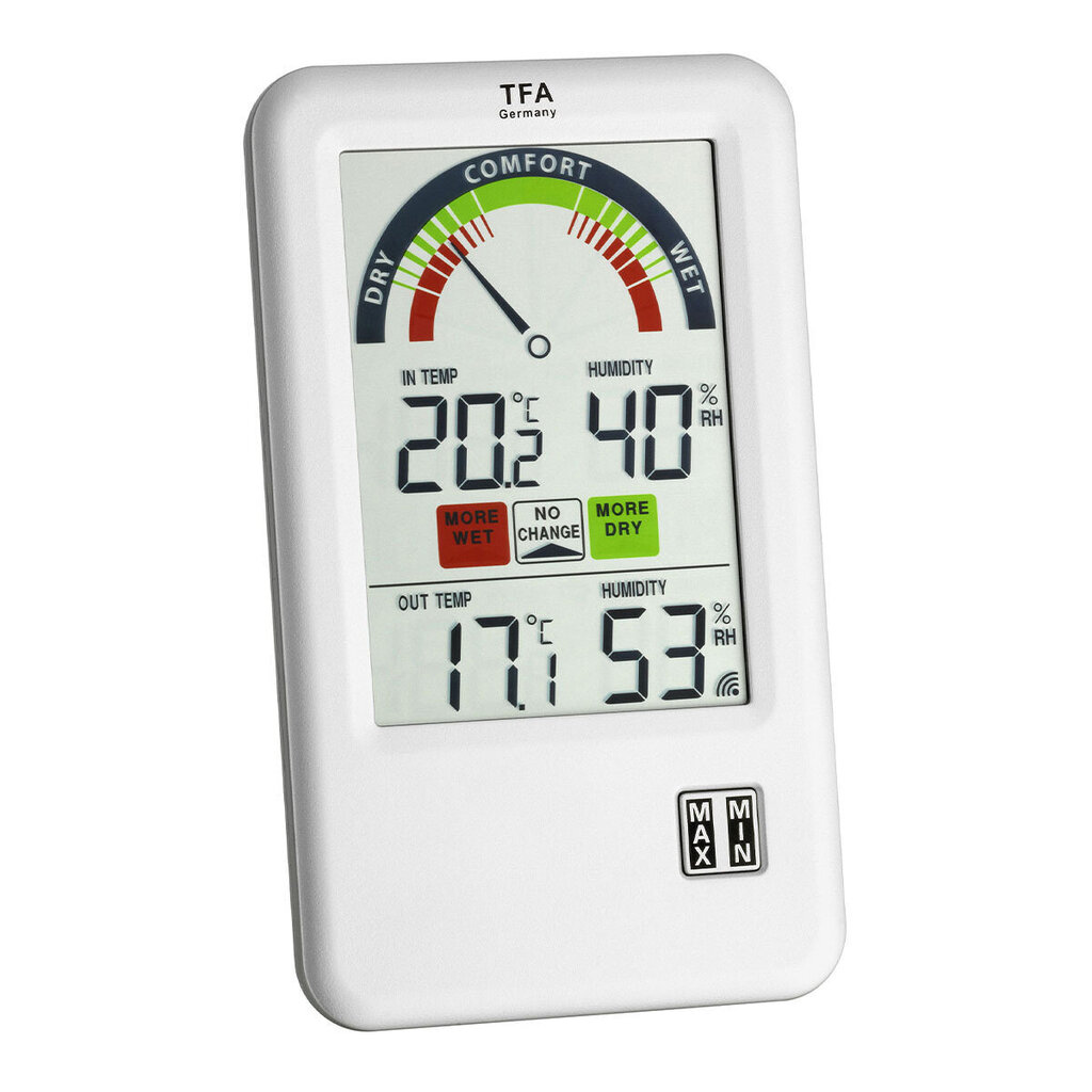 Juhtmeta termohügromeeter koos ventilatsioonisoovitusega BEL-AIR TFA 30.3045.IT hind ja info | Ilmajaamad, termomeetrid | kaup24.ee
