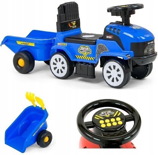 Pealeistuv auto haagisega Milly Mally Rolly Plus, sinine hind ja info | Imikute mänguasjad | kaup24.ee