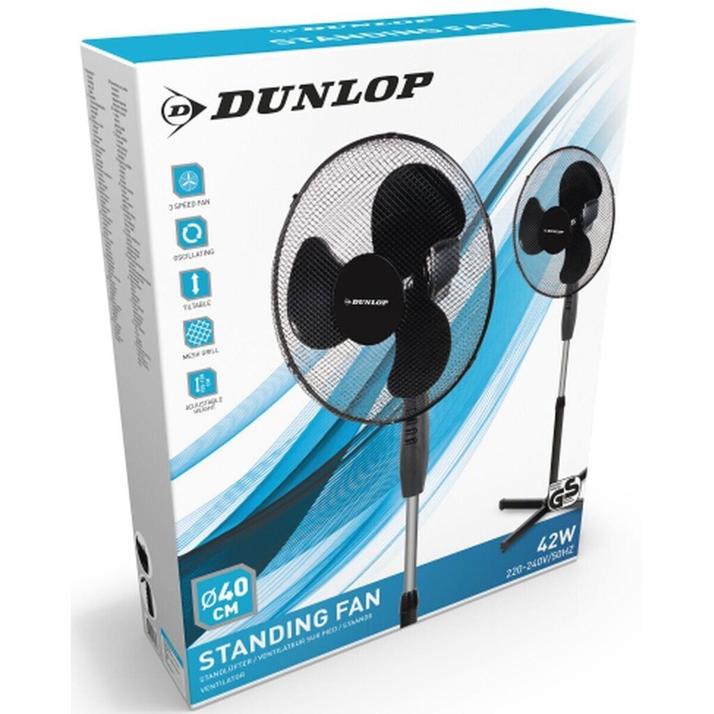 Ventilaator Dunlop, 40 cm, must hind ja info | Ventilaatorid | kaup24.ee