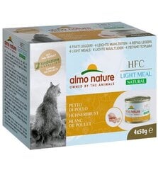 Almo Nature HFC Natural Light Meal, для кошек, куриная грудка, 4x50г. цена и информация | Кошачьи консервы | kaup24.ee