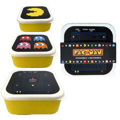 Komplektis 3 lõunakarpi M / L / XL, Pac-Man цена и информация | Посуда для хранения еды | kaup24.ee