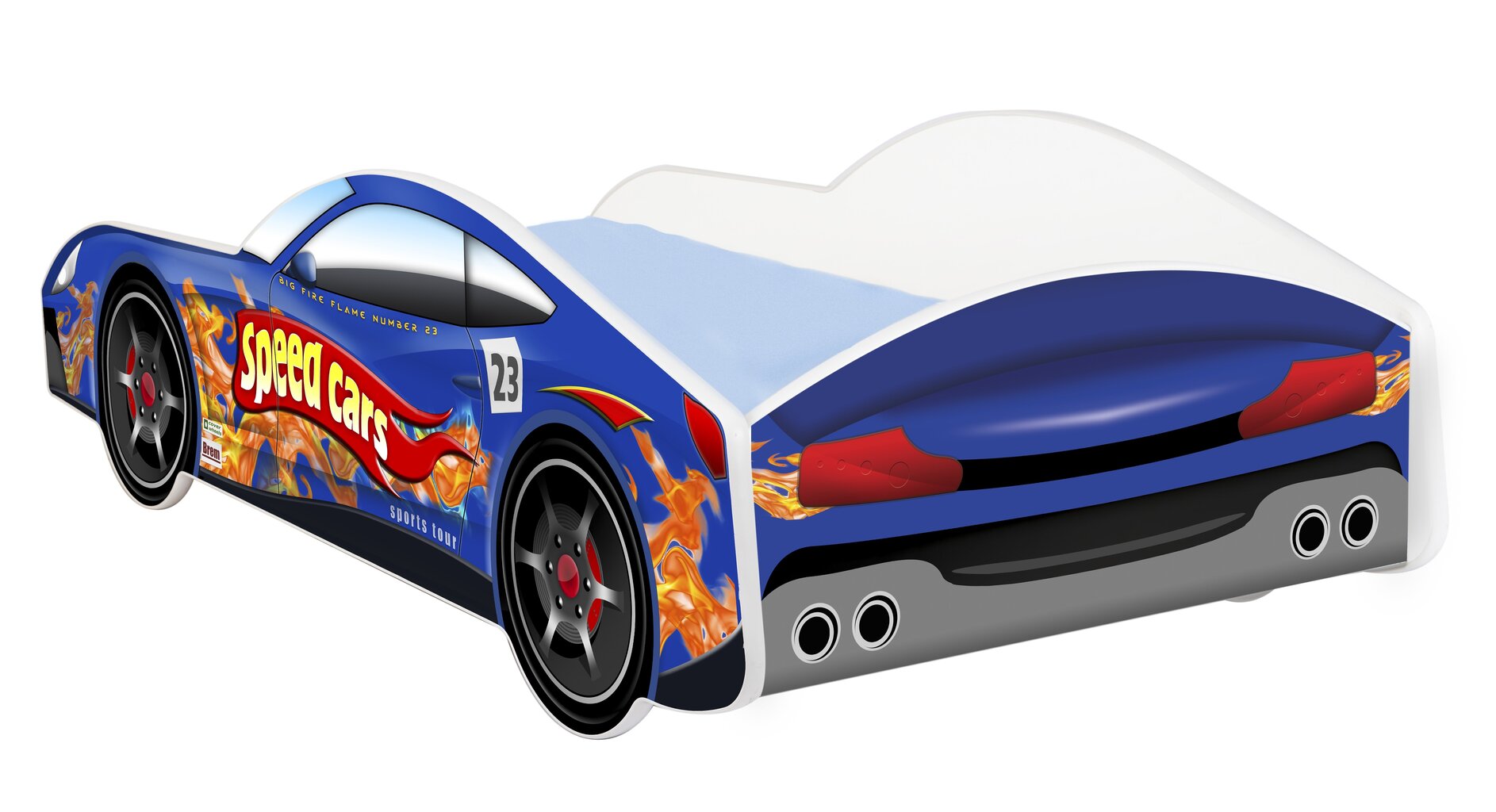 Voodi madratsiga Car BED-BLUE-4, 140x70 cm, sinine цена и информация | Lastevoodid | kaup24.ee
