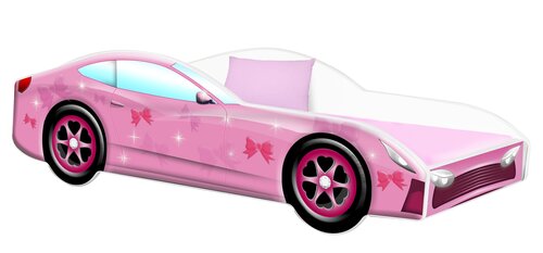 Кровать с матрасом Car BED-PINK-2, 160x80 см, розовая цена и информация | Детские кровати | kaup24.ee