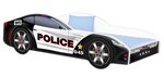 Voodi madratsiga Car BED-POLICE-1, 160x80 cm, must/valge