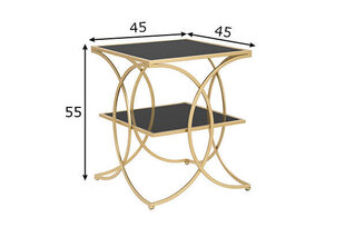Приставной столик Glam 45, черный/золотой цена и информация | Журнальные столики | kaup24.ee