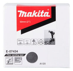 Lihvpaberketas E-07434 50 mm, A120, 25 tk Makita цена и информация | Шлифовальные машины | kaup24.ee