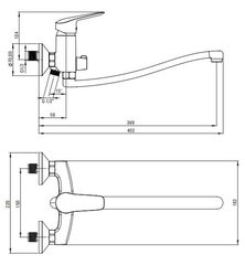 Deante seinapealne vanni-valamusegisti Boro BMO_056M, Chrome hind ja info | Vannitoa segistid | kaup24.ee