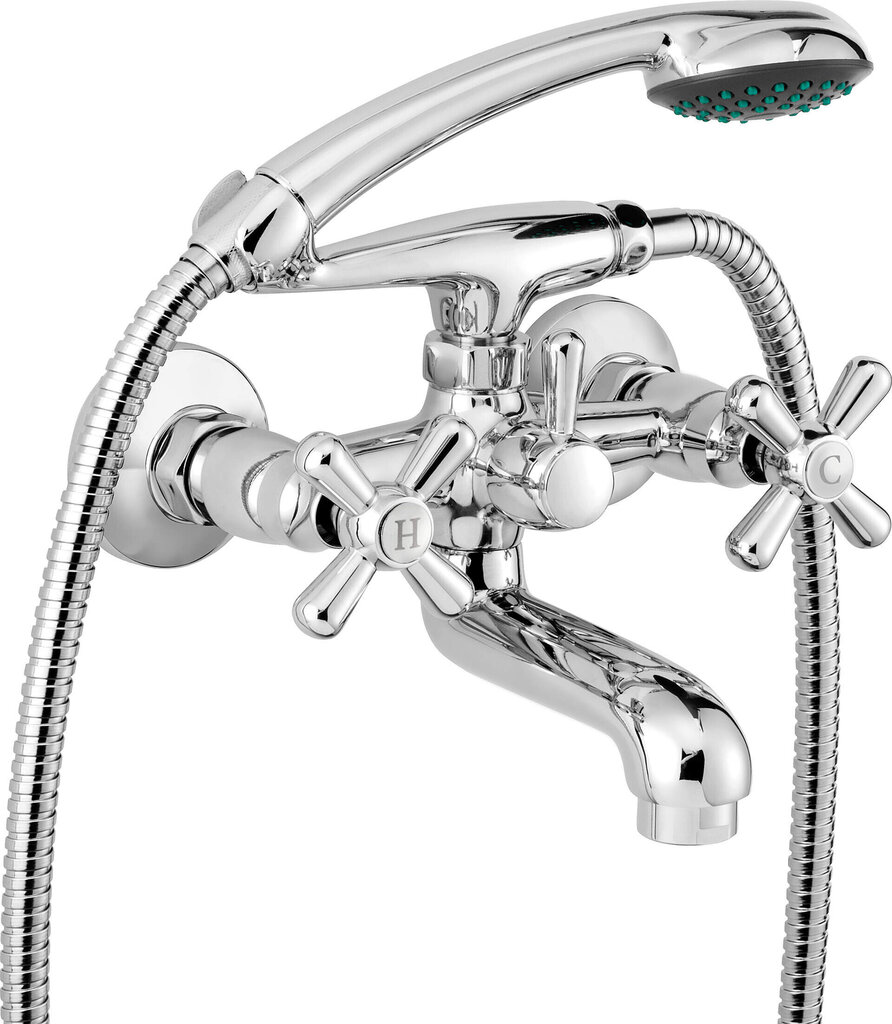 Deante vannisegisti koos dušikomplektiga Symetrio BOS_011D, Chrome цена и информация | Vannitoa segistid | kaup24.ee