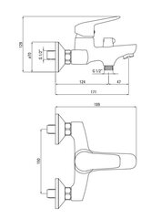 Deante vannisegisti Boro BMO_010M, Chrome hind ja info | Vannitoa segistid | kaup24.ee