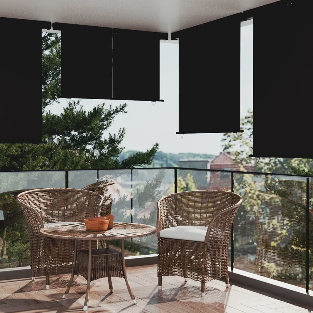 vidaXL rõdu külgsein, 170 x 250 cm, must hind ja info | Päikesevarjud, markiisid ja alused | kaup24.ee