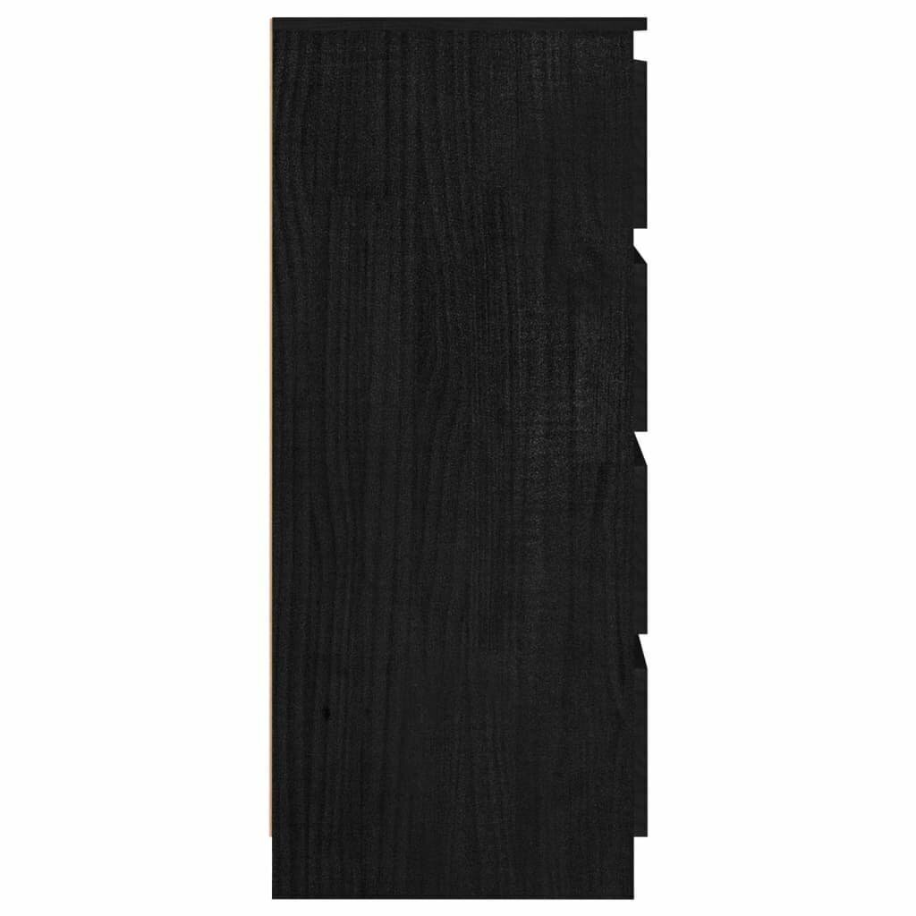 vidaXL kummut, must, 60 x 36 x 84 cm, männipuit hind ja info | Elutoa väikesed kapid | kaup24.ee