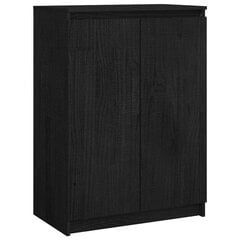vidaXL puhvetkapp, must, 60 x 36 x 84 cm, männipuit hind ja info | Elutoa väikesed kapid | kaup24.ee