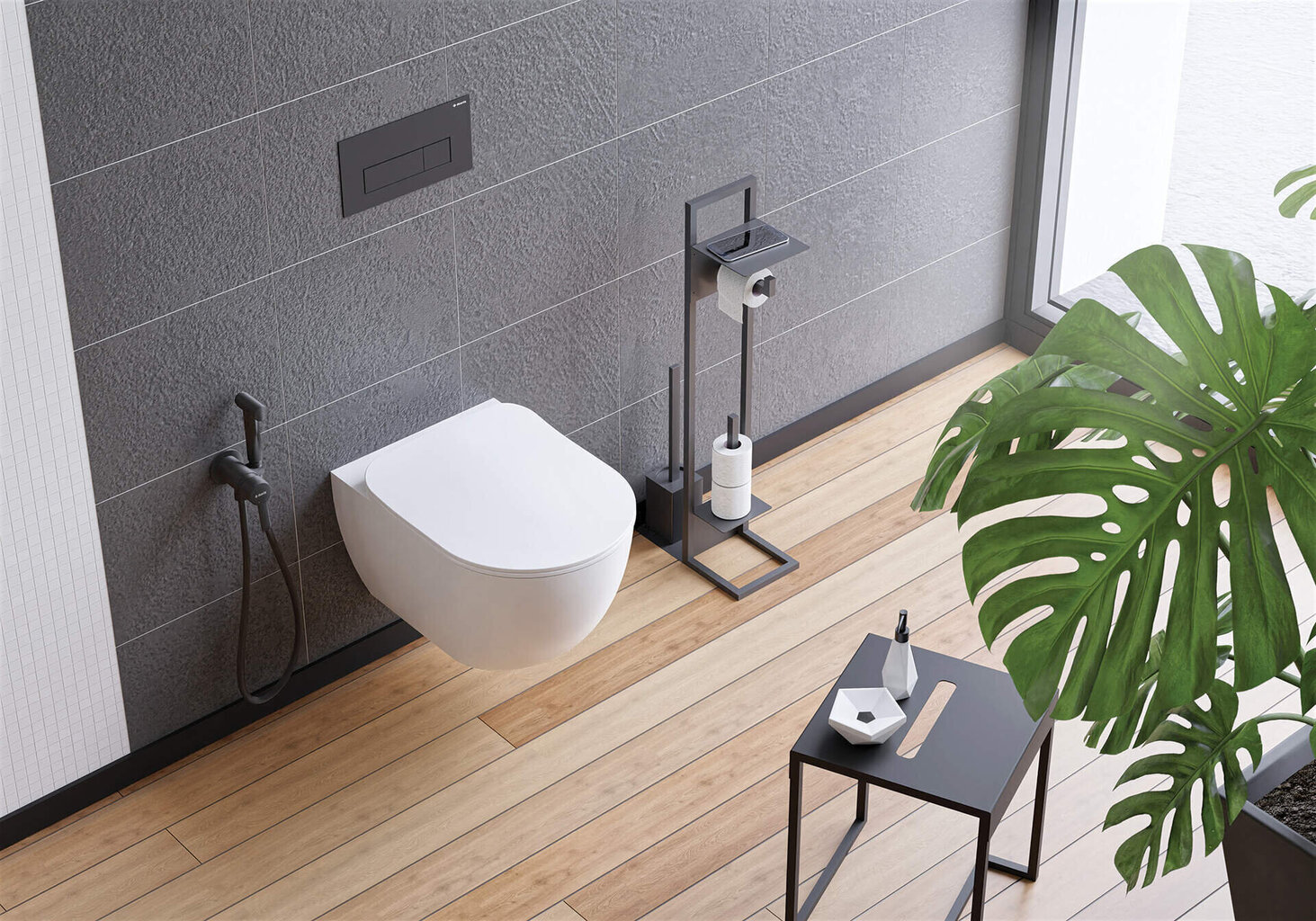 Deante tualettpaberi alus koos riiuliga Mokko ADM_N242, Nero hind ja info | Vannitoa sisustuselemendid ja aksessuaarid | kaup24.ee