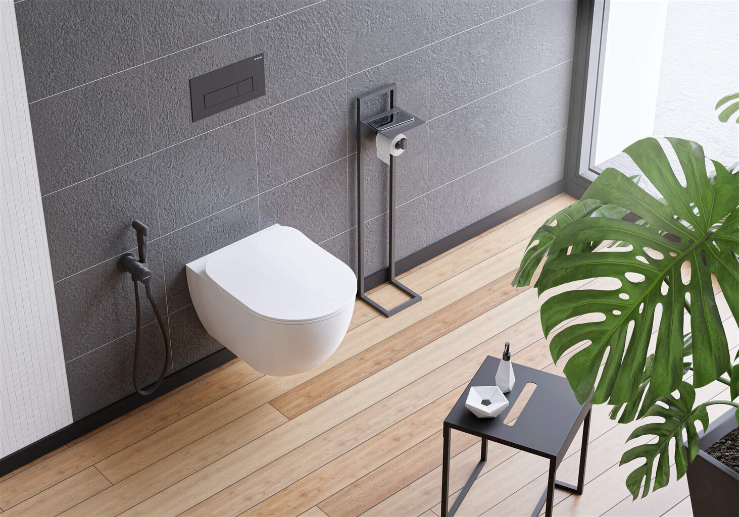 Deante tualettpaberi alus koos riiuliga Mokko ADM_N242, Nero hind ja info | Vannitoa sisustuselemendid ja aksessuaarid | kaup24.ee