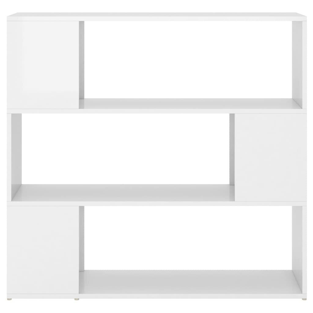 vidaXL raamaturiiul/ruumijagaja, kõrgläikega valge, 100 x 24 x 94 cm цена и информация | Riiulid | kaup24.ee