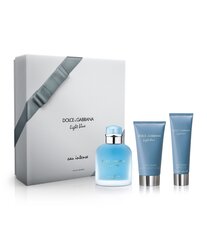 Komplekt Dolce & Gabbana Light Blue Eau Intense Pour Homme: EDP meestele 100 ml + dušigeel 50 ml + habemeajamisjärgne palsam 75 ml hind ja info | Meeste parfüümid | kaup24.ee