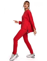 Брюки с разрезами, красные, М493 цена и информация | Женские брюки | kaup24.ee