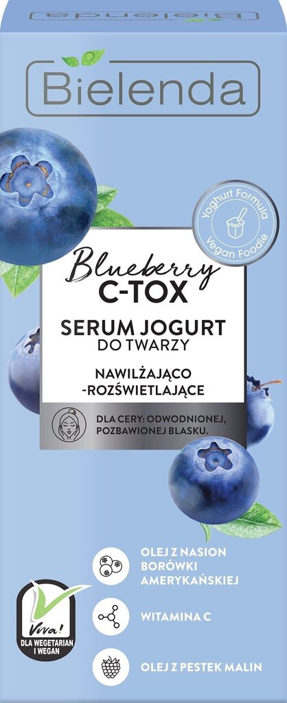 Niisutav ja ergastav näoseerum Bielenda Blueberry C-Tox 30 ml цена и информация | Näoõlid, seerumid | kaup24.ee