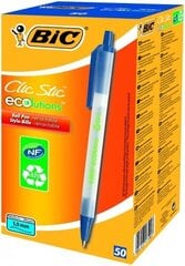 Ручки шариковые BIC ECO CLICSTIC BLUE 1.0 мм, черные, 50 шт. 175907 цена и информация | Письменные принадлежности | kaup24.ee