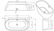 Akrüülvann Mexen Livia sifooniga, 170x80 cm hind ja info | Vannid | kaup24.ee