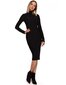 M542 Liibuv Kõrge kraega kleit - must Black XXL hind ja info | Kleidid | kaup24.ee
