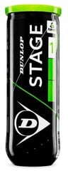 Tennisepallid Dunlop STAGE 1 GREEN 3-tube ITF hind ja info | Välitennise tooted | kaup24.ee