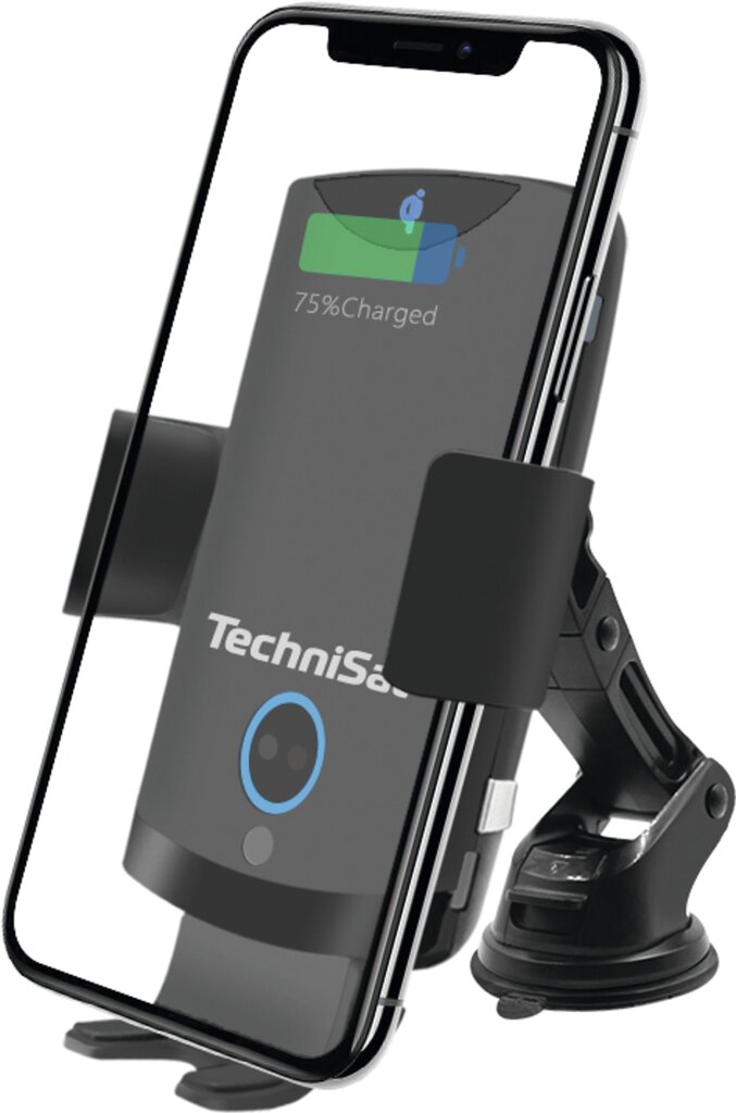 Technisat smart2 nutikas juhtmevaba telefonilaadija-hoidja autosse, must цена и информация | Mobiiltelefonide hoidjad | kaup24.ee