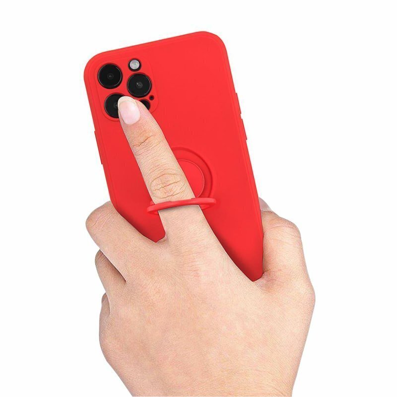 Mocco Pastel Ring Silicone Back Case for Samsung Galaxy S21 FE 5G Red цена и информация | Telefoni kaaned, ümbrised | kaup24.ee