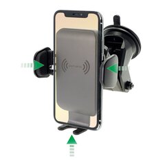 4smarts VoltBeam Touch 2 Car Holder With 10W Wireless Chargin / USB to USB-C / Black цена и информация | Держатели для телефонов | kaup24.ee