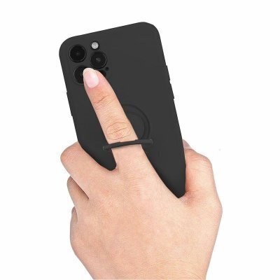 Mocco Pastel Ring Silicone Back Case for Samsung Galaxy S22 Plus 5G Black hind ja info | Telefoni kaaned, ümbrised | kaup24.ee