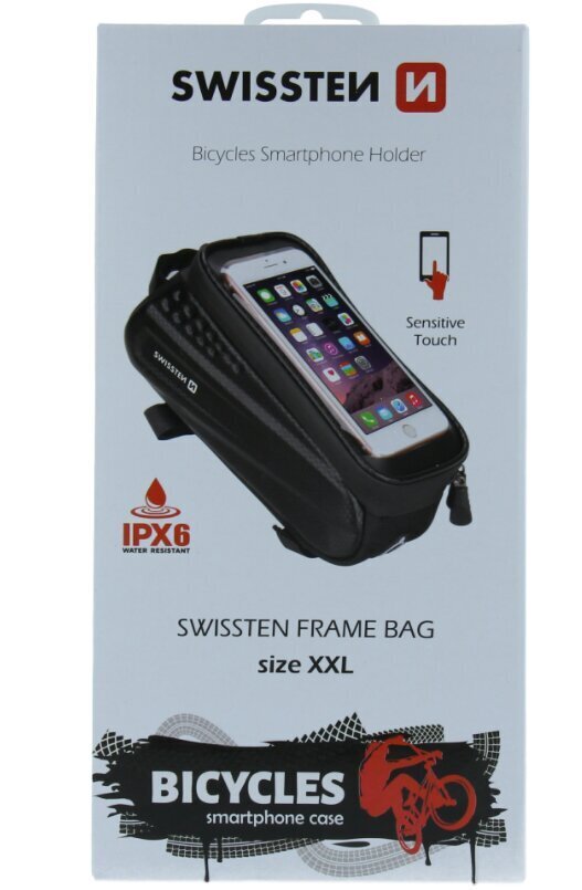 Swissten Waterproof Bike holder / bag For 5.4 - 6.7 inches Mobile phones Black hind ja info | Mobiiltelefonide hoidjad | kaup24.ee