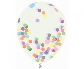 Heeliumi õhupallid, läbipaistvad, värvilised konfetid, 4 tk цена и информация | Шарики | kaup24.ee