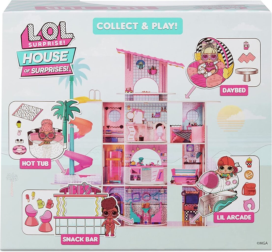 Nukk + mööblikomplekt! LOL Surprise! OMG House of Surprises Series 5 - Hot Tub - SPA hind ja info | Tüdrukute mänguasjad | kaup24.ee