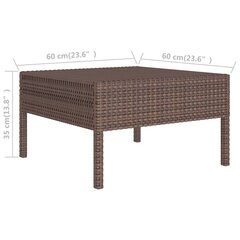 Садовый комплект мебели с подушками из 9 частей, коричневый цена и информация | Комплекты уличной мебели | kaup24.ee