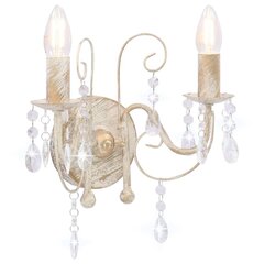 Lamp helmestega vidaXL, antiikvalge, 2 x E14 pirni hind ja info | Seinavalgustid | kaup24.ee