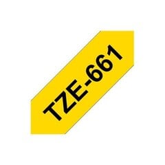 Brother TZe-661 TZe661 Kleepkirjalint Black on Yellow - hind ja info | Printeritarvikud | kaup24.ee