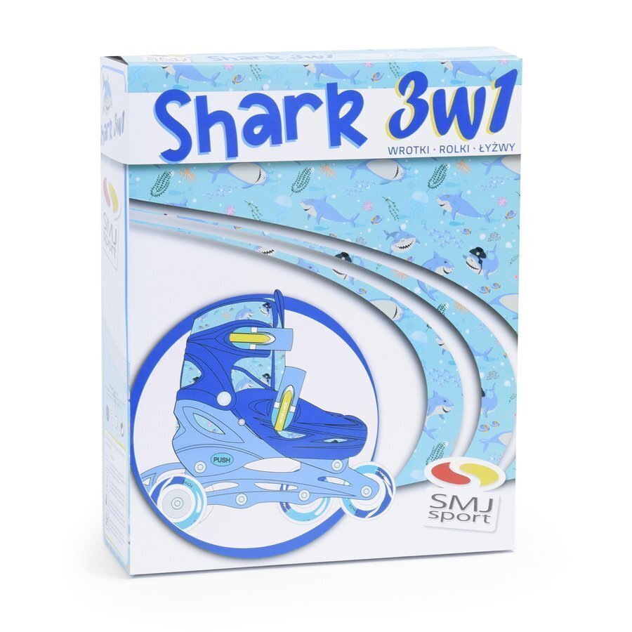 SMJ combo Shark 3in1: reguleeritavad rulluisud ja uisud 30-33 hind ja info | Rulluisud ja tarvikud | kaup24.ee
