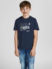 JACK & JONES LASTE T-SÄRK 12206162*02, tumesinine 5715217249511 hind ja info | Poiste särgid | kaup24.ee