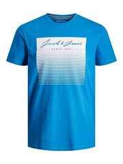 JACK & JONES MEESTE T-SÄRK 12200228*03, türkiis/valge 5715212968776 hind ja info | Meeste T-särgid | kaup24.ee