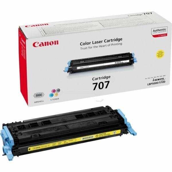 Canon 707 CRG-707 9421A004 Tooner Y - цена и информация | Laserprinteri toonerid | kaup24.ee