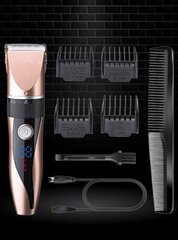 Профессиональная беспроводная машинка для стрижки волос Cronier, ЖК-экран, 4 сменные насадки, расческа цена и информация | Машинки для стрижки волос | kaup24.ee