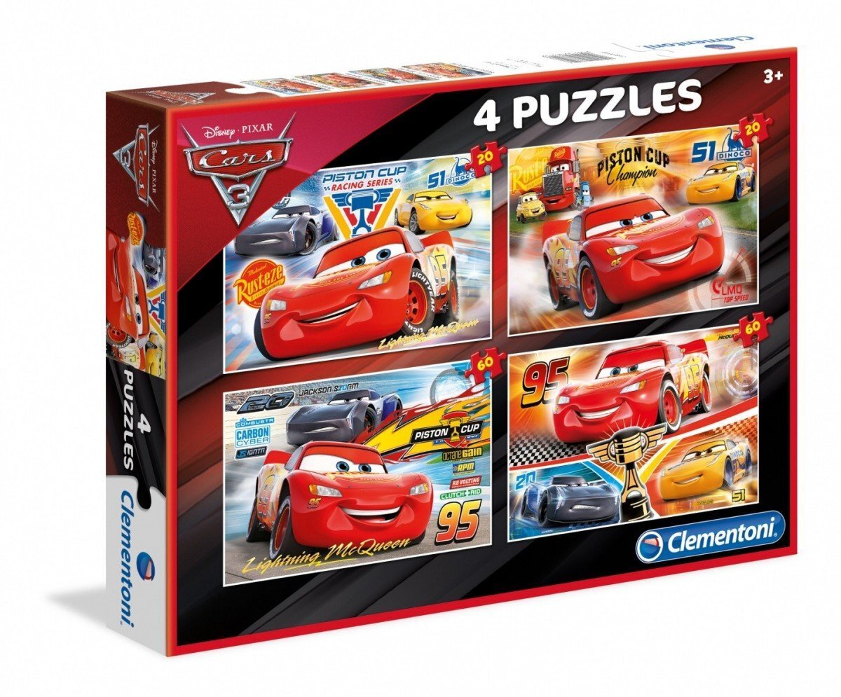 Puslede komplekt 4in1 Clementoni Cars 07611 цена и информация | Pusled | kaup24.ee