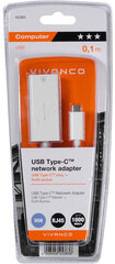 Vivanco адаптер USB-C - LAN RJ45 (45383) цена и информация | Адаптер Aten Video Splitter 2 port 450MHz | kaup24.ee