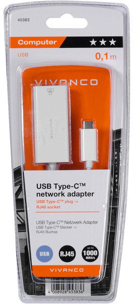 Adapter Vivanco Usb-C - Lan RJ45 (45383) hind ja info | USB jagajad, adapterid | kaup24.ee