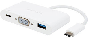 Adapter Vivanco Usb-C - Vga 3 in 1 (45386) цена и информация | Адаптеры и USB-hub | kaup24.ee