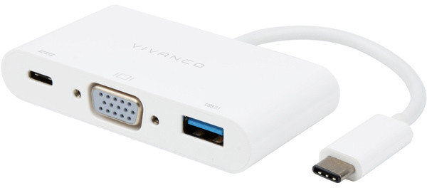 Adapter Vivanco Usb-C - Vga 3 in 1 (45386) hind ja info | USB jagajad, adapterid | kaup24.ee