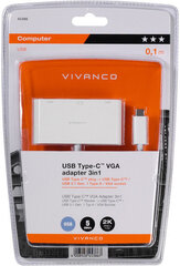 Adapter Vivanco Usb-C - Vga 3 in 1 (45386) hind ja info | USB jagajad, adapterid | kaup24.ee