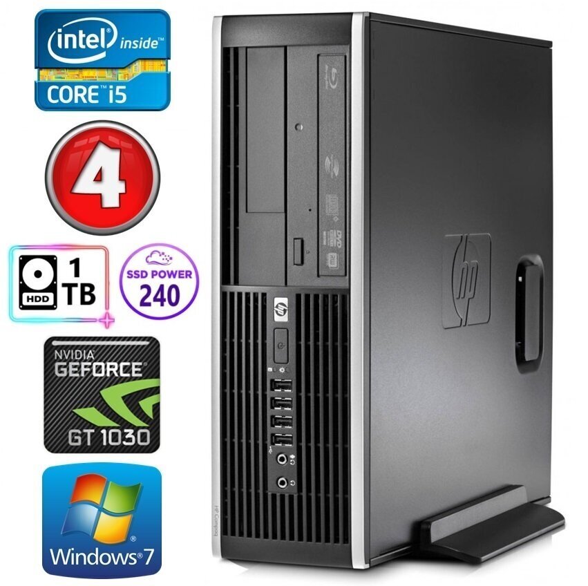 HP 8100 Elite SFF i5-750 4GB 240SSD+1TB GT1030 2GB DVD Win7Pro [uuendatud] цена и информация | Lauaarvutid | kaup24.ee
