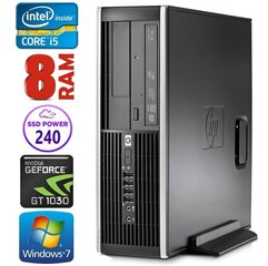 Стационарный компьютер HP 8100 Elite SFF i5-750 8GB 240SSD GT1030 2GB DVD WIN7Pro [refurbished] цена и информация | Стационарные компьютеры | kaup24.ee